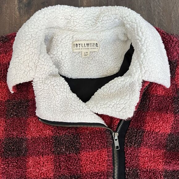 Idyllwind Miranda Lambert Sherpa Jacket Size Large Western Buffalo Plaid Zipper - Picture 2 of 12